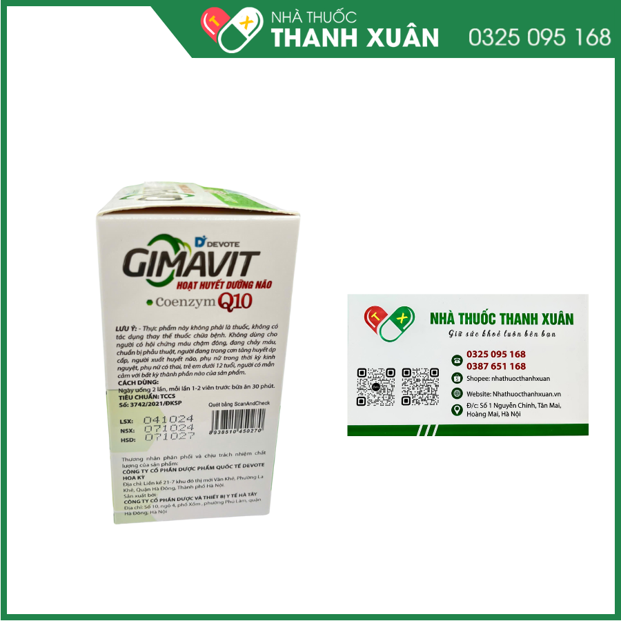 Devote Gimavit - Hỗ trợ hoạt huyết, tăng cường tuần hoàn và lưu thông máu não